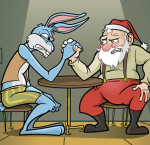 Santa vs bunny spacetronik